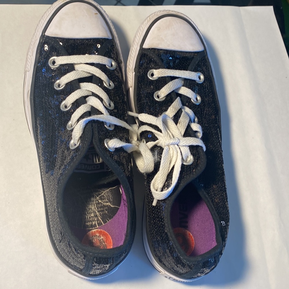Black Sequins Converse - image 6
